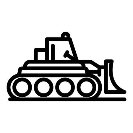 Business bulldozer icon, outline styleのイラスト素材