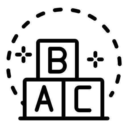 Cubes abc icon, outline styleのイラスト素材