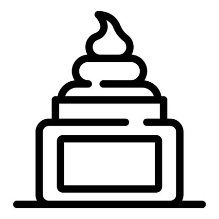 Jar of face cream icon. Outline jar of face cream vector icon for web design isolated on white backgroundのイラスト素材