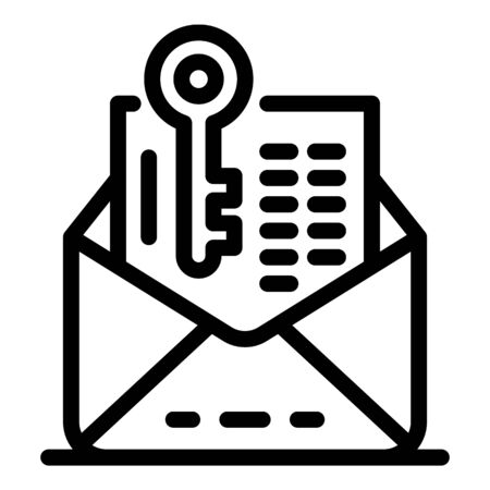 Advertising key icon, outline styleのイラスト素材