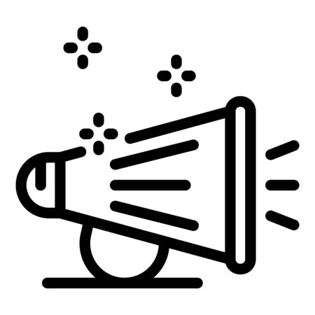 Advertising loudspeaker icon. Outline advertising loudspeaker vector icon for web design isolated on white backgroundのイラスト素材