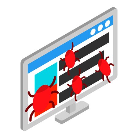 Website virus icon, isometric styleのイラスト素材