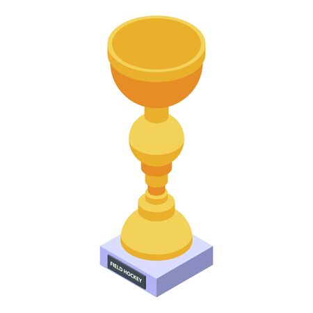 Field hockey gold cup icon, isometric styleのイラスト素材