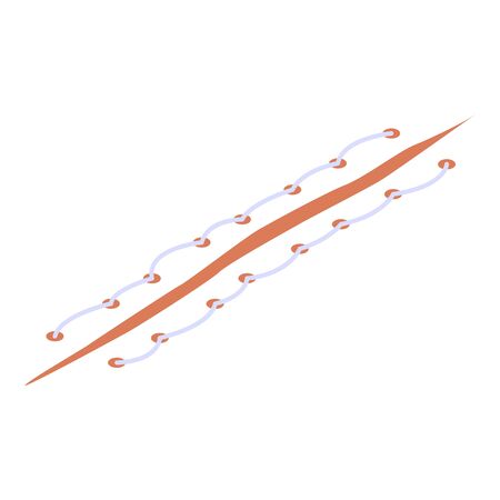 Laceration suture icon. Isometric of laceration suture vector icon for web design isolated on white backgroundのイラスト素材