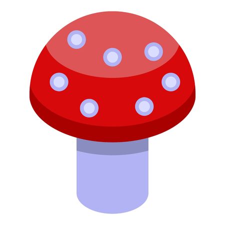 Magic red mushroom icon, isometric styleのイラスト素材