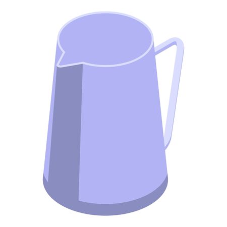 Steel coffee jug icon, isometric styleのイラスト素材