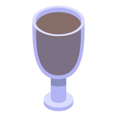 Ice coffee glass icon, isometric styleのイラスト素材