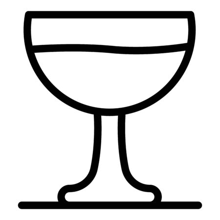 Saucer glassware icon, outline styleのイラスト素材