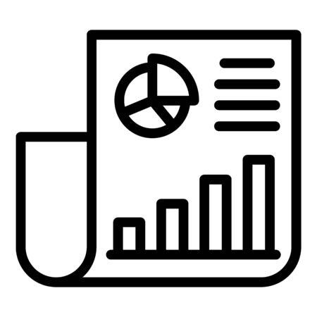 Charts in a document icon. Outline charts in a document vector icon for web design isolated on white backgroundのイラスト素材