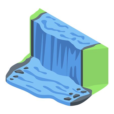 Waterfall icon, isometric styleのイラスト素材