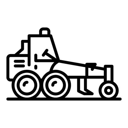 Building grader machine icon, outline styleのイラスト素材