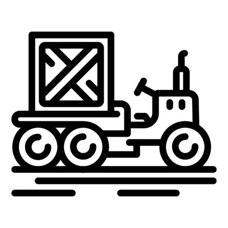 Farm tractor icon, outline styleのイラスト素材