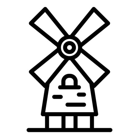 Farm windmill icon, outline styleのイラスト素材