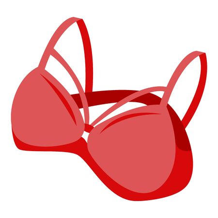 Red woman bra icon. Isometric of red woman bra vector icon for web design isolated on white backgroundのイラスト素材