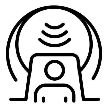 MRI testing icon. Outline MRI testing vector icon for web design isolated on white backgroundのイラスト素材