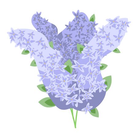 Violet lilac icon, isometric styleのイラスト素材