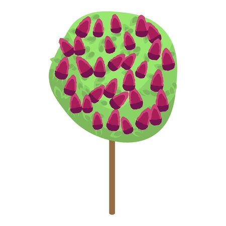 Lilac tree icon, isometric styleのイラスト素材