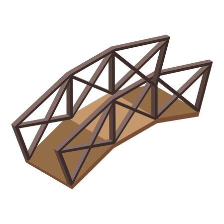 Wooden bridge icon, isometric styleのイラスト素材