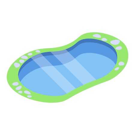 Small pond icon, isometric styleのイラスト素材