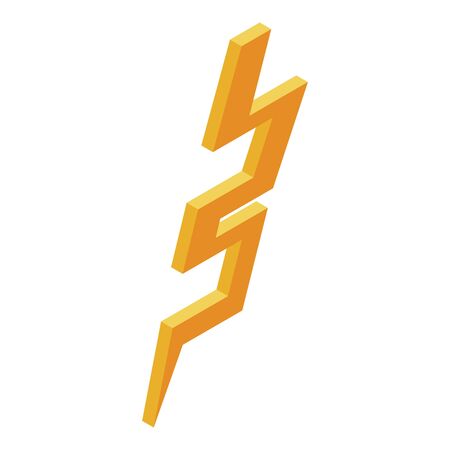 Electricity bolt icon, isometric styleのイラスト素材