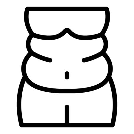 Obese body icon, outline styleのイラスト素材