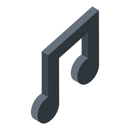 Karaoke musical note icon, isometric styleのイラスト素材