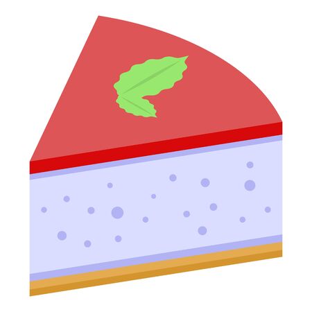 Cheesecake piece icon, isometric styleのイラスト素材
