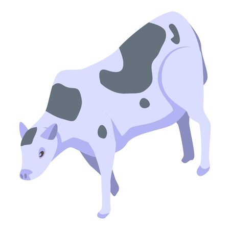 Farm cow icon. Isometric of farm cow vector icon for web design isolated on white backgroundのイラスト素材