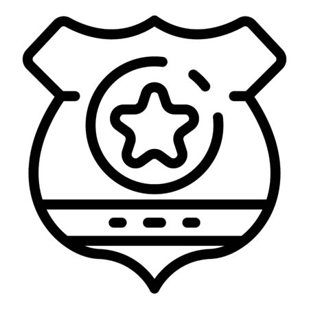 Police badge icon, outline styleのイラスト素材