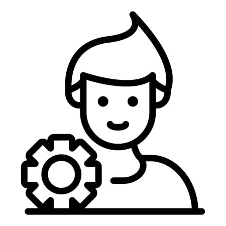 Man avatar estimator icon, outline styleのイラスト素材