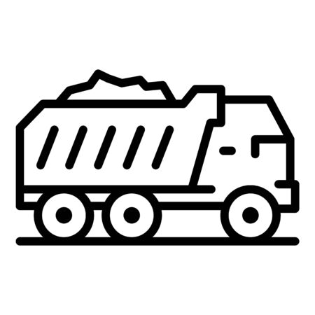 Full sand tipper icon, outline styleのイラスト素材
