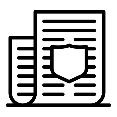 Policeman document paper icon, outline styleのイラスト素材