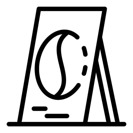 Coffee street ad icon, outline styleのイラスト素材