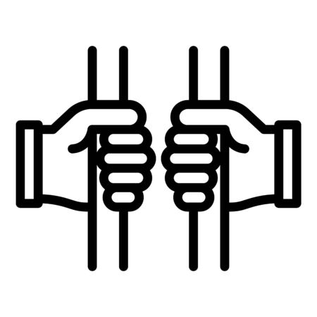 Prison hand gate icon, outline styleのイラスト素材