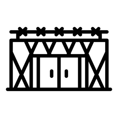 Prison building icon, outline styleのイラスト素材