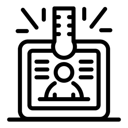 Notary id card icon, outline styleのイラスト素材