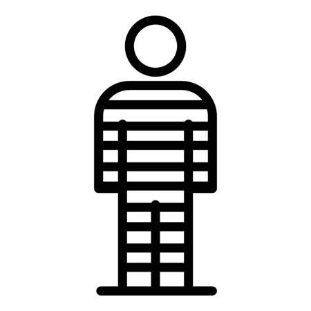 Chained striped prison icon, outline styleのイラスト素材
