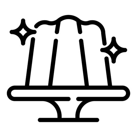 Panna cotta cake on a stand icon, outline styleのイラスト素材