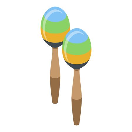 Macaras office party icon, isometric styleのイラスト素材