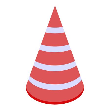 Office party head cone icon. Isometric of office party head cone vector icon for web design isolated on white backgroundのイラスト素材