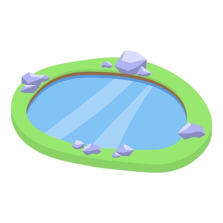 Home lake icon, isometric styleのイラスト素材
