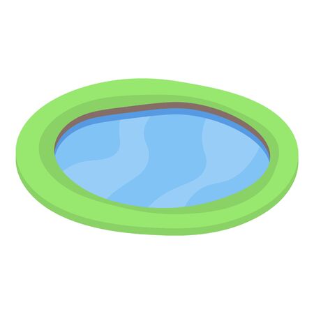 Landscape lake icon, isometric styleのイラスト素材