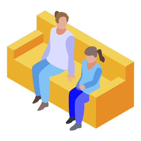 Girl at psychologist icon, isometric styleのイラスト素材