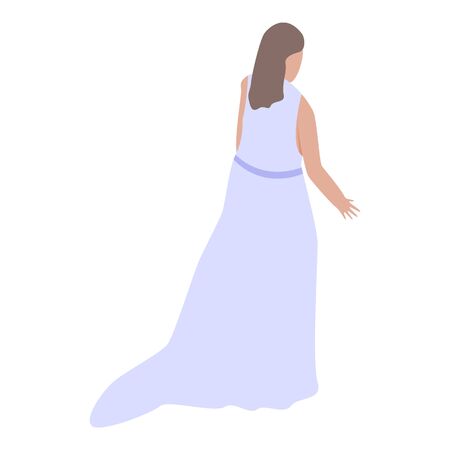Wedding bride icon, isometric styleのイラスト素材
