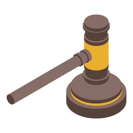 Judge gavel icon, isometric styleのイラスト素材