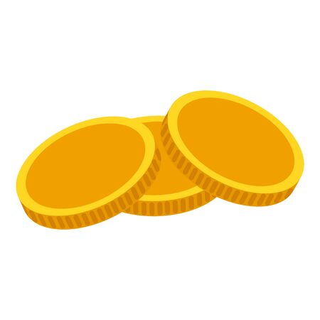 Gold coin icon. Isometric illustration of gold coin vector icon for webのイラスト素材