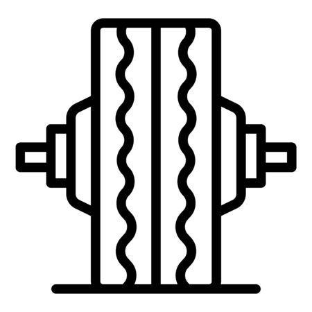 Truck tire fitting icon. Outline truck tire fitting vector icon for web design isolated on white backgroundのイラスト素材