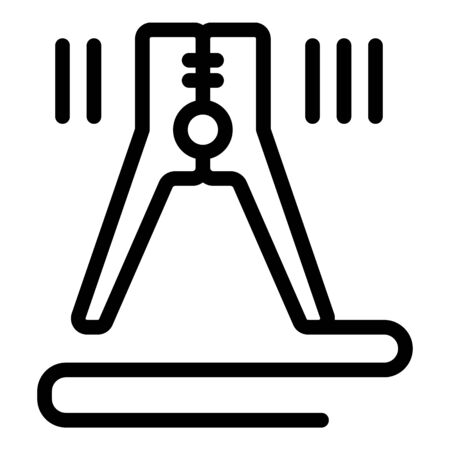 Electric clamp icon. Outline electric clamp vector icon for web design isolated on white backgroundのイラスト素材