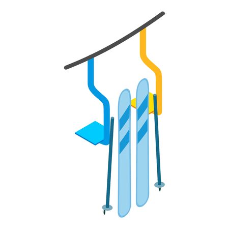 Ski resort icon. Isometric illustration of ski resort vector icon for webのイラスト素材