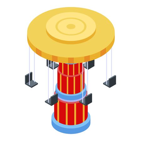 Circus carousel icon. Isometric of circus carousel vector icon for web design isolated on white backgroundのイラスト素材